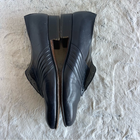 Lorenzo Banfi Classic Dark Blue Leather Men's Shoes Size 9.5 - Picture 9 of 14